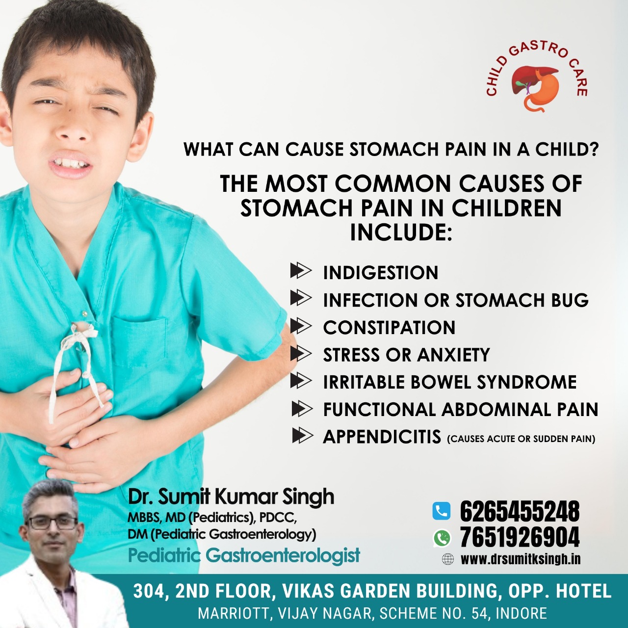 Best Pediatric Gastroenterologist for Stomach Pain in Indore