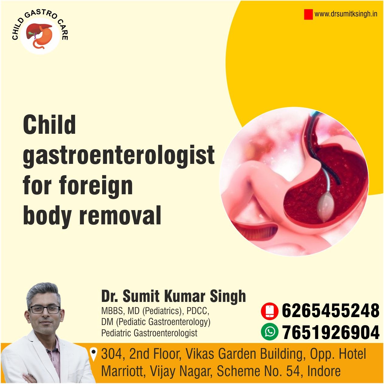 Best Child Gastroenterologist for Foreign Body Removal in Indore