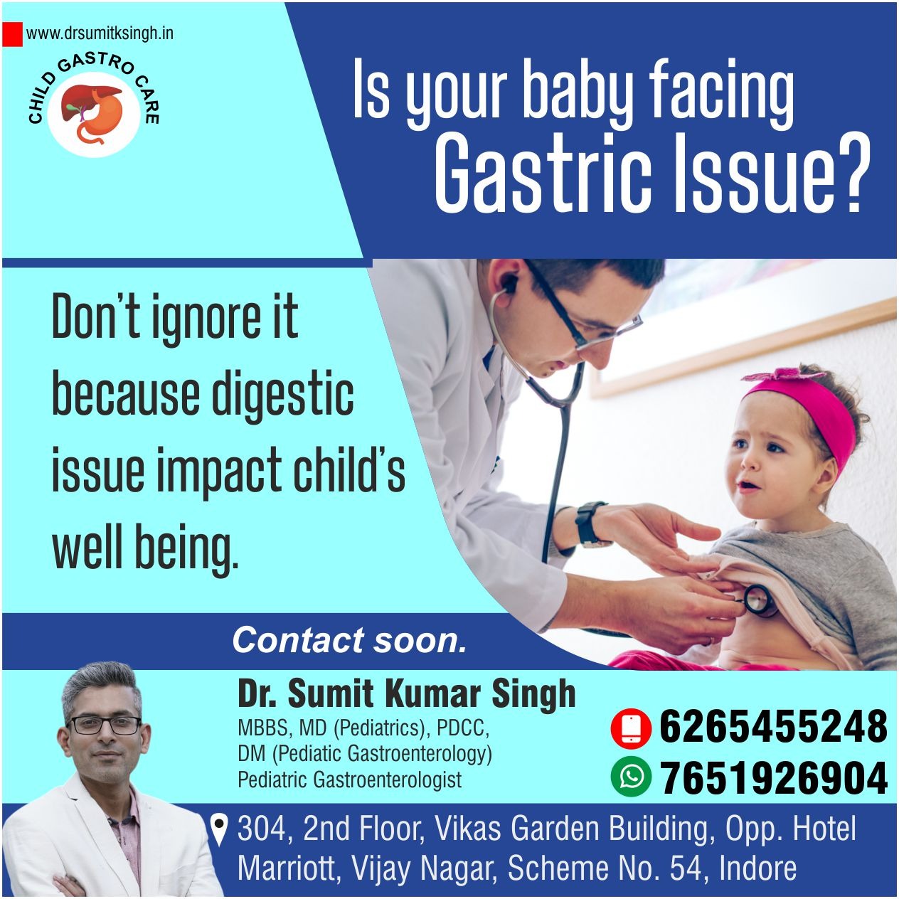 Best Child Specialist for Gastric Issue Treatment in Indore