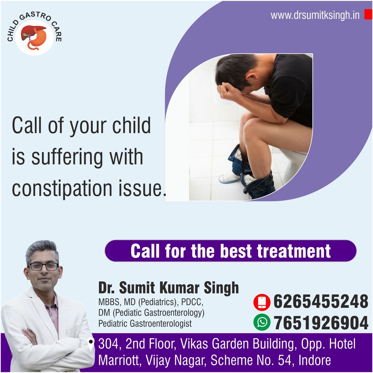 Best Child Doctor for Constipation in Indore 