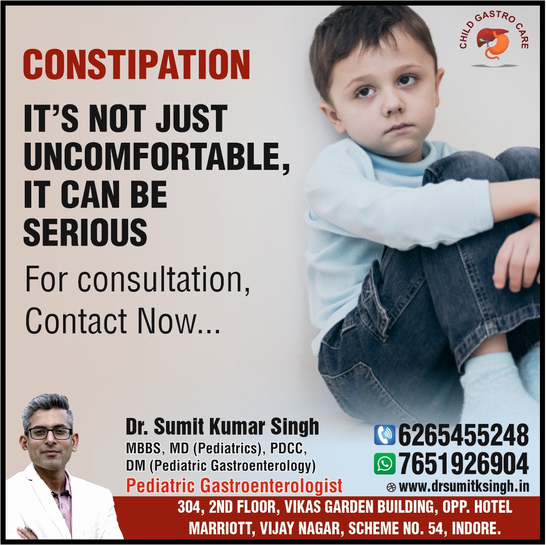 Best Child Gastroenterologist For Child Constipation Treatment Near Me In Indore