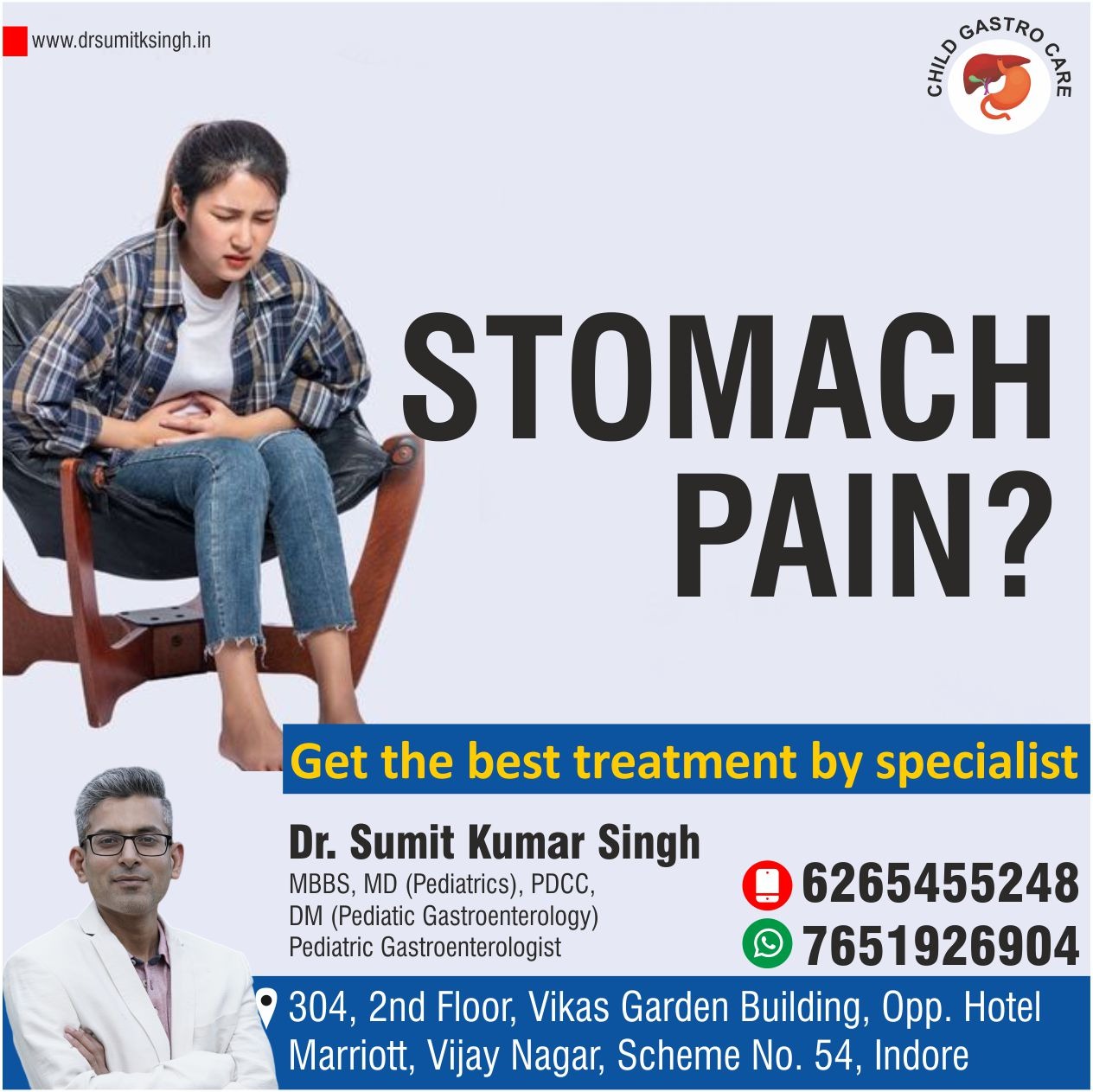 Best Child Doctor for Stomach Pain in Indore 