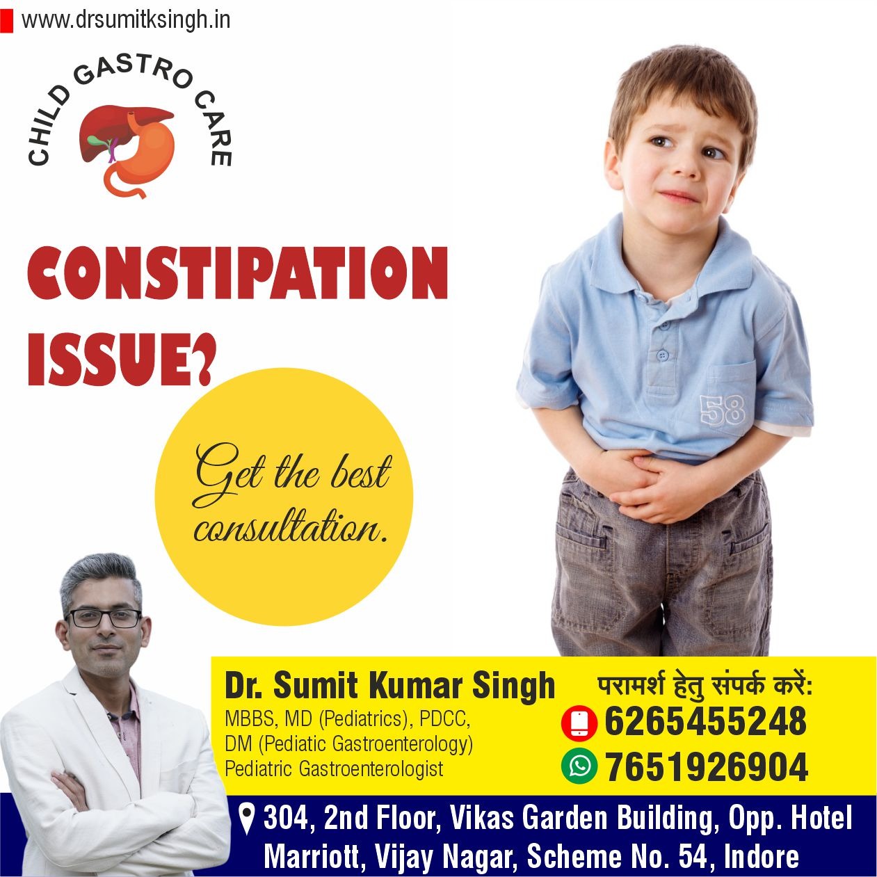 Top Child Doctor for Constipation Treatment in Indore 